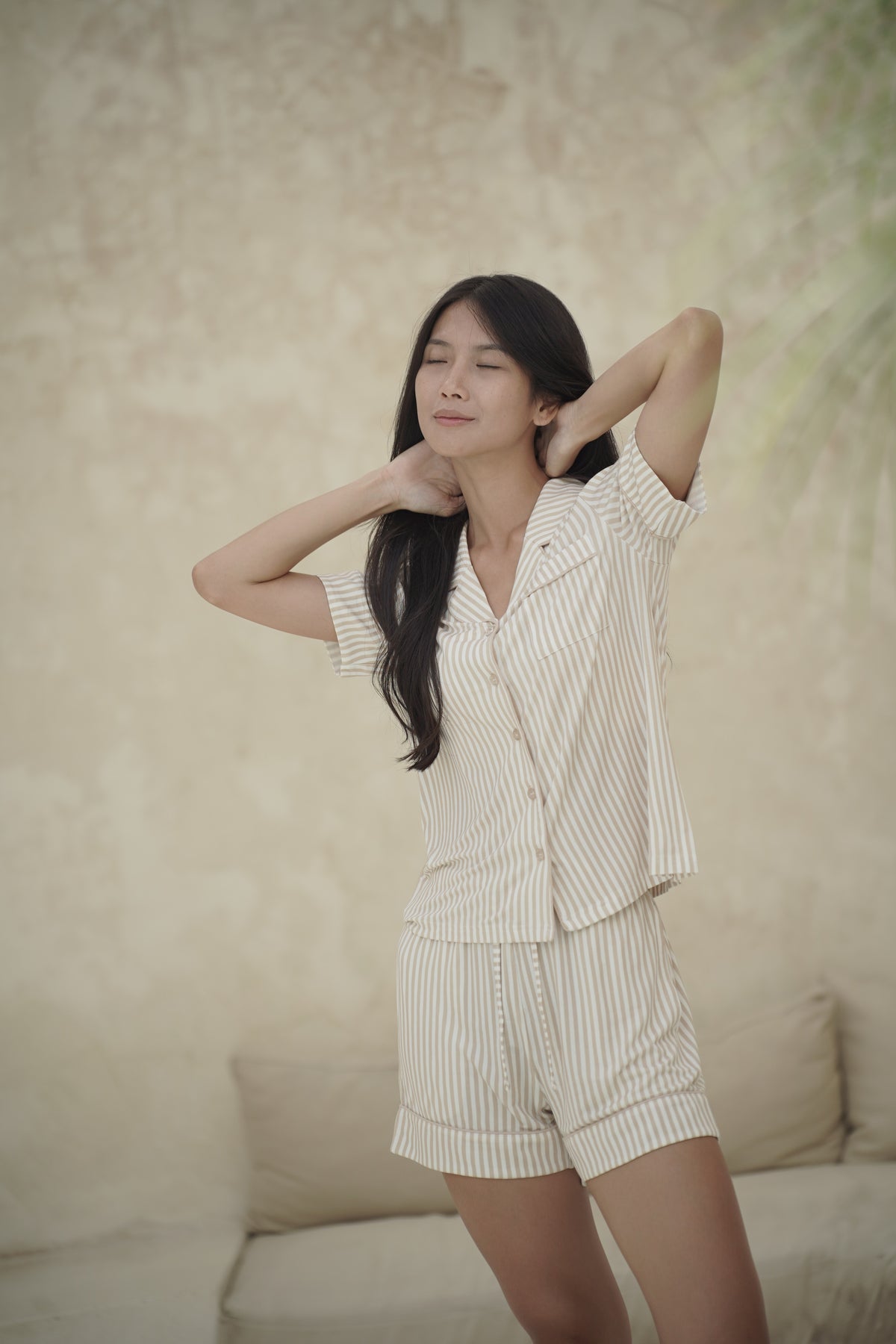 Hush Striped PJ Set - Oat