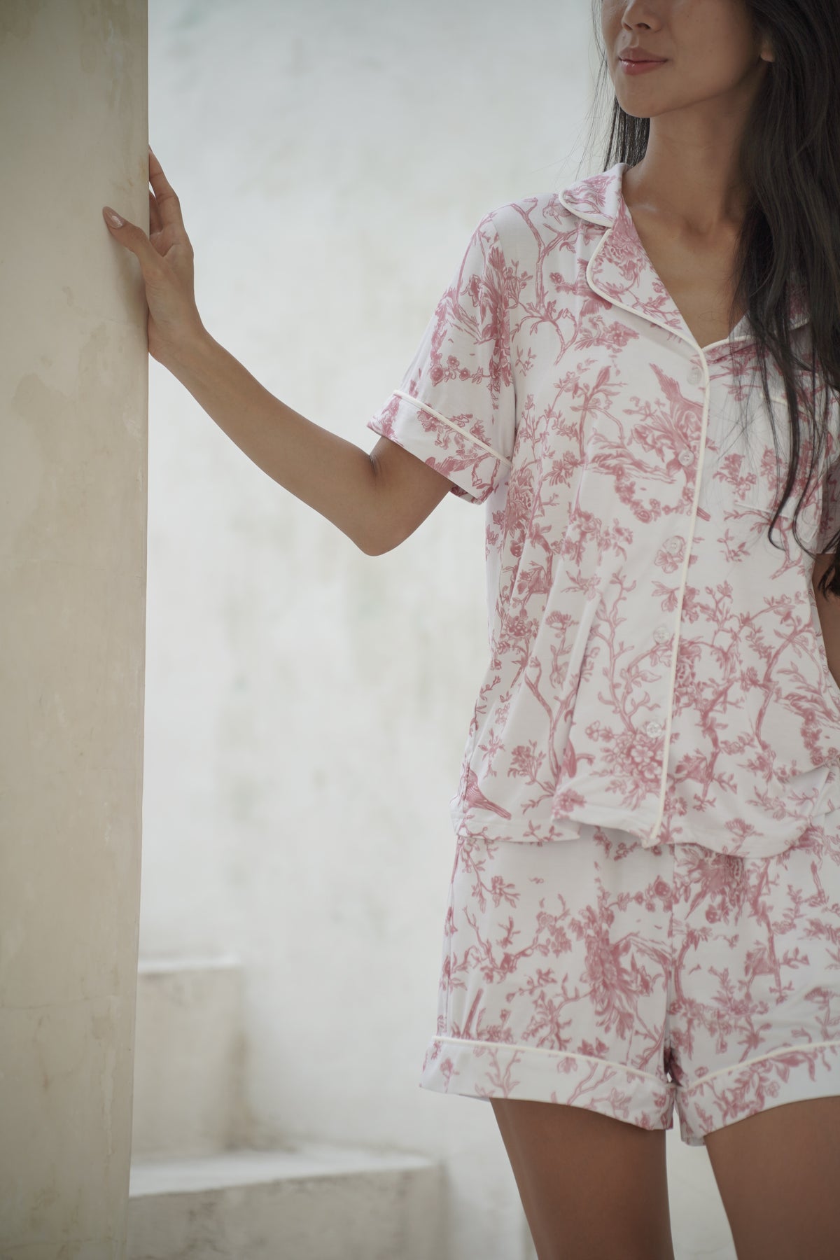 Garden Toile PJ Set - Coral